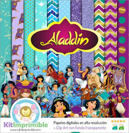 Papel Digital Aladdin Jasmine M5 - Patrones, Personajes y Accesorios