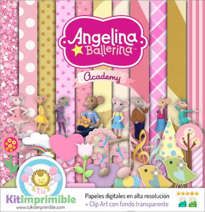 kandidatskole Installere Nonsens Digital Paper Angelina Ballerina M4 Digital Paper - Patterns, Characters  and Accessories
