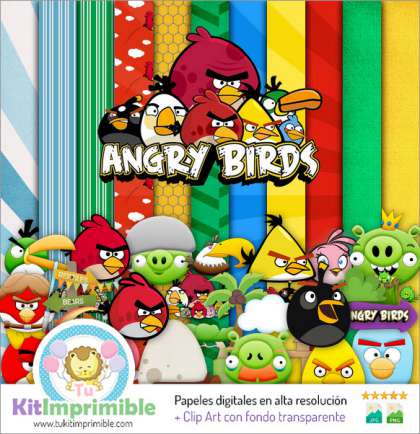 Papel Digital Angry Birds M3 - Patrones, Personajes y Accesorios