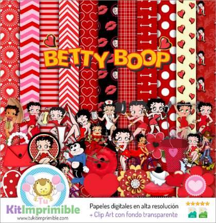 Papel Digital Betty Boop M2 - Patrones, Personajes y Accesorios