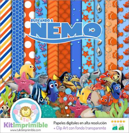 Papel Digital Buscando a Nemo M3 - Patrones, Personajes y Accesorios