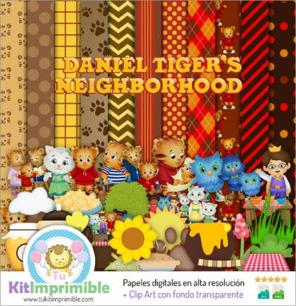 Papel Digital Daniel el Tigre M1 - Patrones, Personajes y Accesorios