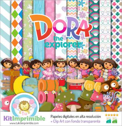 Papel Digital Dora la Exploradora M3 - Patrones, Personajes y Accesorios