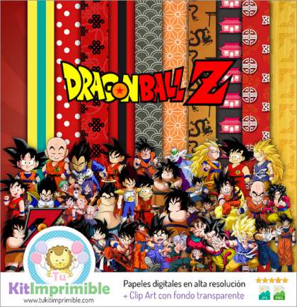 Papel Digital Dragon Ball Z M1 - Patrones, Personajes y Accesorios