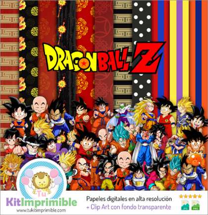 Papel Digital Dragon Ball Z M2 - Patrones, Personajes y Accesorios