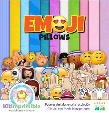 Papel Digital Emojis Emoticones M1 - Patrones, Personajes y Accesorios