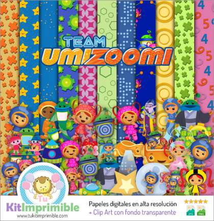 Papel Digital Equipo Umizoomi M3 - Patrones, Personajes y Accesorios
