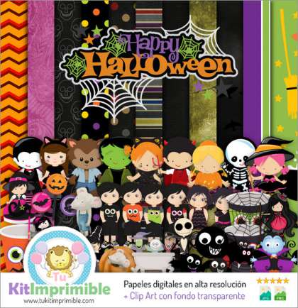 Papel Digital Halloween M11 - Patrones, Personajes y Accesorios