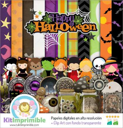 Papel Digital Halloween M5 - Patrones, Personajes y Accesorios