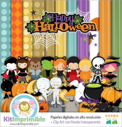 Papel Digital Halloween M17 - Patrones, Personajes y Accesorios