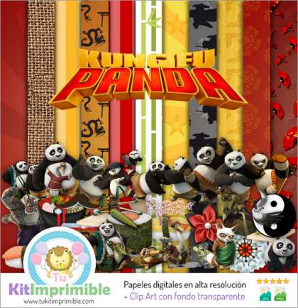 Papel Digital Kung Fu Panda M1 - Patrones, Personajes y Accesorios