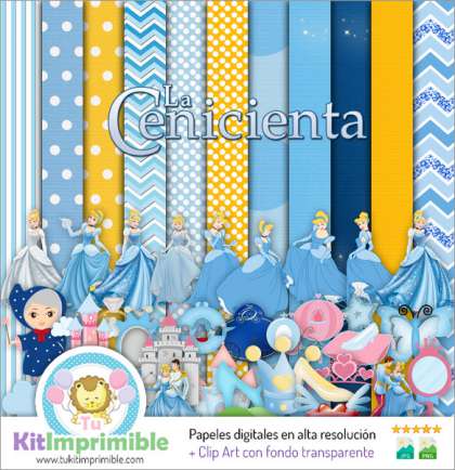 Papel Digital La Cenicienta M1 - Patrones, Personajes y Accesorios