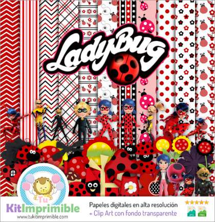 Papel Digital LadyBug M5 - Patrones, Personajes y Accesorios