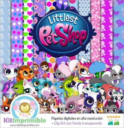 Papel Digital Littlest Pet Shop M1 - Patrones, Personajes y Accesorios