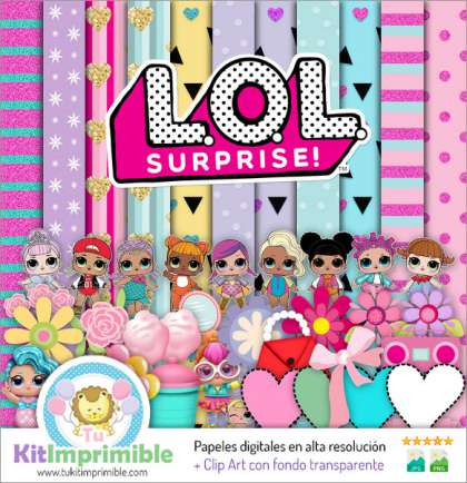 Papel Digital Lol Surprise M6 - Patrones, Personajes y Accesorios