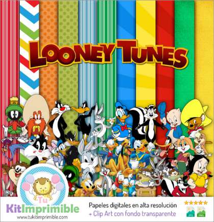 Papel Digital Looney Toons M2 - Patrones, Personajes y Accesorios