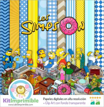 Papel Digital Los Simpsons M2 - Patrones, Personajes y Accesorios