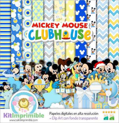 Papel Digital Mickey Mouse Bebe M2 - Patrones, Personajes y Accesorios