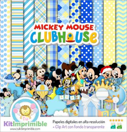 Papel Digital Mickey Mouse Bebe M3 - Patrones, Personajes y Accesorios