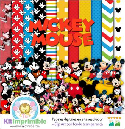 Papel Digital Mickey Mouse M3 - Patrones, Personajes y Accesorios