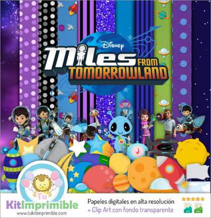 Papel Digital Miles From Tomorrowland M1 - Patrones, Personajes y Accesorios