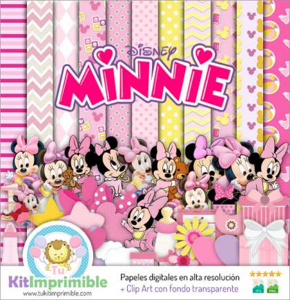 Papel Digital Minnie Bebe M1 - Patrones, Personajes y Accesorios