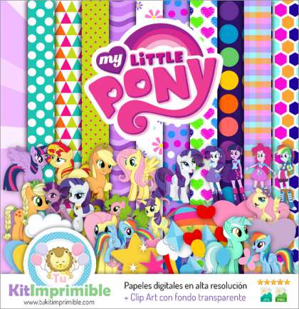 Papel Digital My Little Pony Equestria M3 - Patrones, Personajes y Accesorios