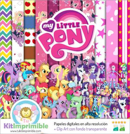 Papel Digital My Little Pony Equestria M6 - Patrones, Personajes y Accesorios
