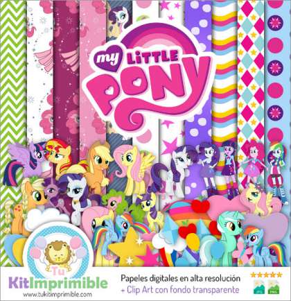 Papel Digital My Little Pony Equestria M7 - Patrones, Personajes y Accesorios