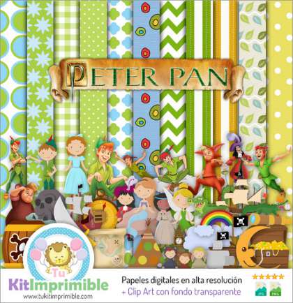 Papel Digital Peter Pan M2 - Patrones, Personajes y Accesorios