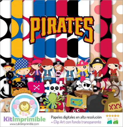 Papel Digital Piratas M5 - Patrones, Personajes y Accesorios