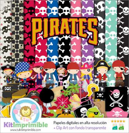 Papel Digital Piratas M6 - Patrones, Personajes y Accesorios