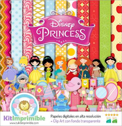 Papel Digital Princesa M2 - Patrones, Personajes y Accesorios
