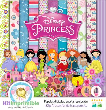 Papel Digital Princesa M6 - Patrones, Personajes y Accesorios