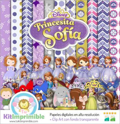 Papel Digital Princesa Sofia M1 - Patrones, Personajes y Accesorios