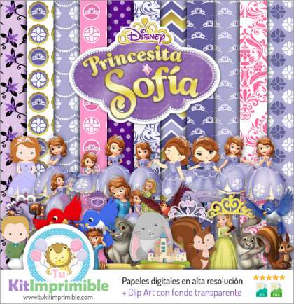 Papel Digital Princesa Sofia M2 - Patrones, Personajes y Accesorios