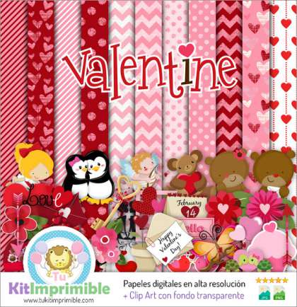 Papel Digital San Valentin M4 - Patrones, Personajes y Accesorios