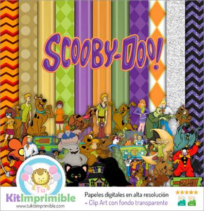 Papel Digital Scooby Doo M1 - Patrones, Personajes y Accesorios