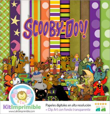Papel Digital Scooby Doo M2 - Patrones, Personajes y Accesorios