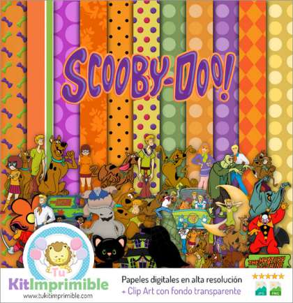 Papel Digital Scooby Doo M3 - Patrones, Personajes y Accesorios