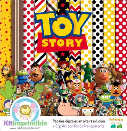 Papel Digital Toy Story M4 - Patrones, Personajes y Accesorios