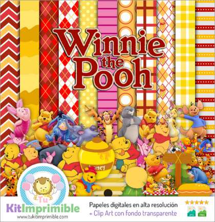 Papel Digital Winnie The Pooh M2 - Patrones, Personajes y Accesorios