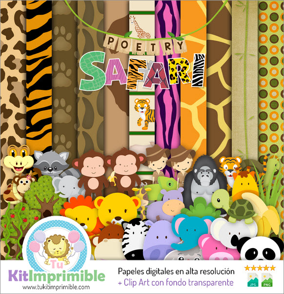 Animal Print Safari Digital Paper M2 - Patterns, Characters and Accessories