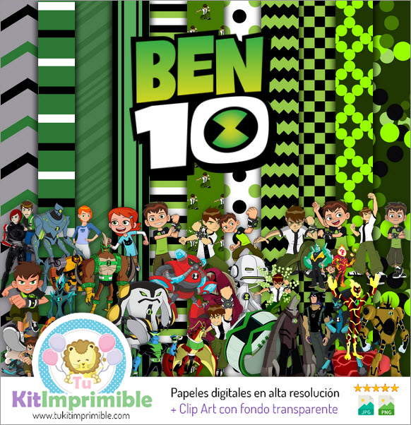 Digital Paper Ben 10 M2 Digital Paper - Patterns, Characters and Accessories