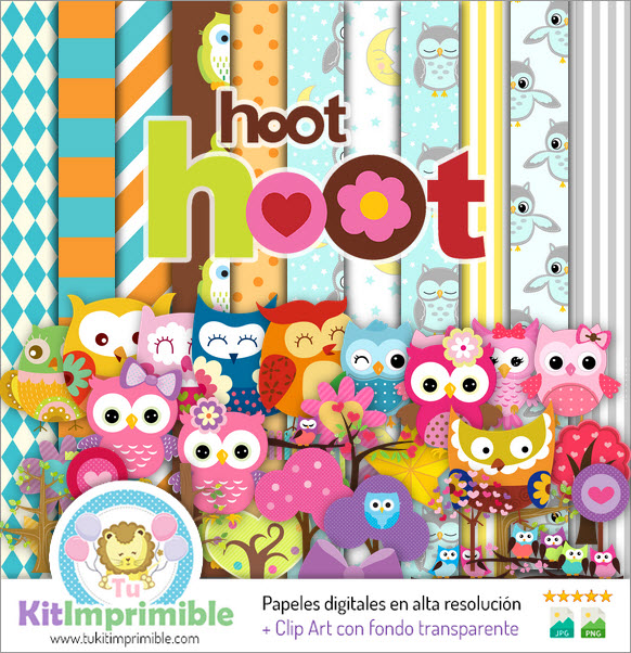 Owls and Owls Digital Paper M2 - Patterns, Characters and Accessories