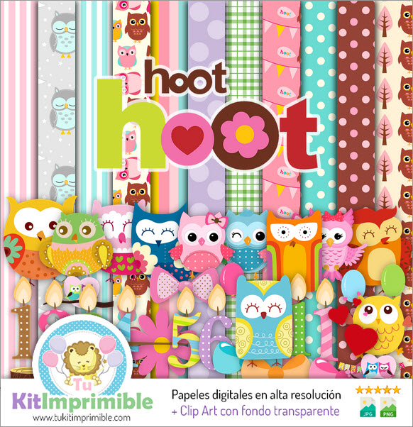 Owls and Owls Digital Paper M3 - Patterns, Characters and Accessories