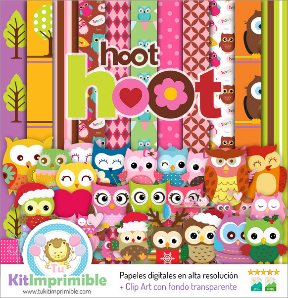 Owls and Owls Digital Paper M4 - Patterns, Characters and Accessories