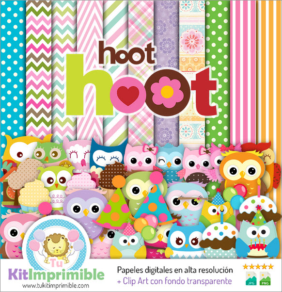 Owls and Owls Digital Paper M6 - Patterns, Characters and Accessories
