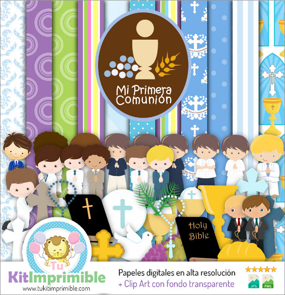 Digitale Papierkommunion Konfirmation Boy M3 - Muster, Figuren und Zubehör