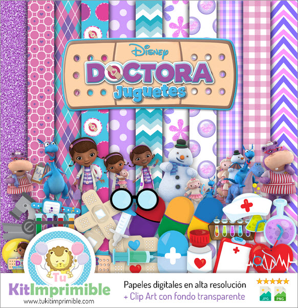 Digitales Papier Doc McStuffins M2 - Muster, Zeichen und Zubehör
